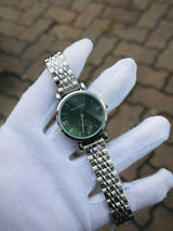 Emporio Armani Women's Watch | Silver Stainless Steel, White Dial with Crystal Markers