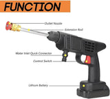 PowerJet 48V Cordless Pressure Washer Gun - Portable High Pressure Car & Home Cleaning Kit