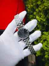 Emporio Armani Women's Watch | Silver Stainless Steel, White Dial with Crystal Markers