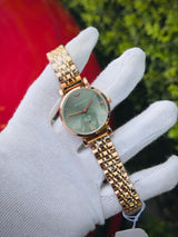 Emporio Armani Women's Watch | Silver Stainless Steel, White Dial with Crystal Markers