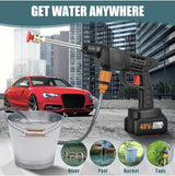 PowerJet 48V Cordless Pressure Washer Gun - Portable High Pressure Car & Home Cleaning Kit