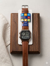 Casio Vintage World Time Digital Watch AE-1200WHL | Leather Strap