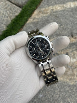 Tissot Chronograph Men's Watch | Steel Bracelet, Black Dial, 100M WR