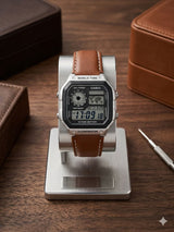Casio Vintage World Time Digital Watch AE-1200WHL | Leather Strap