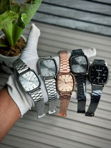 GASIQ Vintage Square Women's Watch | Stainless Steel, Minimalist Quartz